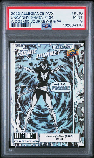 2023 Upper Deck Marvel Allegiance Avengers vs X-Men A Cosmic Journey Card PJ10 Uncanny X-Men (1963) #134 Black & White PSA 9
