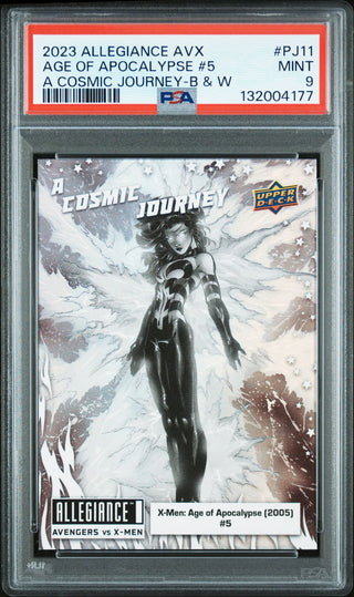 2023 Upper Deck Marvel Allegiance Avengers vs X-Men A Cosmic Journey Card PJ11 X-Men Age of Apocalypse (2005) #5 Black & White (Phoenix) PSA 9