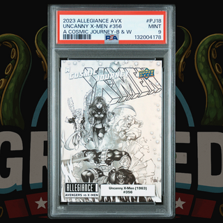 2023 UD Marvel Allegiance Avengers vs X-Men A Cosmic Journey Card PJ18 Uncanny X-Men (1963) #356 Black & White PSA 9