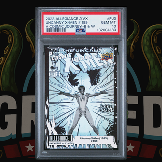 2023 Upper Deck Marvel Allegiance Avengers vs X-Men A Cosmic Journey Card PJ3 Uncanny X-Men (1963) #199 Black & White PSA 10