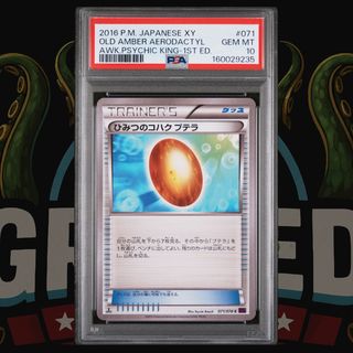 2016 Pokémon Japanese XY Awakening Psychic King Card 071 Old Amber Aerodactyl PSA 10