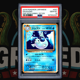 2016 Pokémon Japanese 20th Anniversary 1st Ed Card 027 Dewgong PSA 10