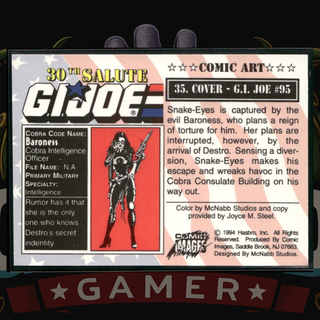 1994 Comic Images G.I. Joe 30th Salute 35 Cover G.I. Joe Card 95 Snake Eyes Baroness
