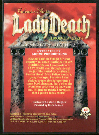 1994 Lady Death Chromium Series 1 Card 40 Cover Lady Death 3