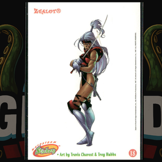 1997 Wildstorm Stickers 18 Zealot WildCATs (Travis Charest)