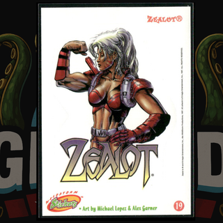 1997 Wildstorm Stickers 19 Zealot WildCATs DC (Michael Lopez)