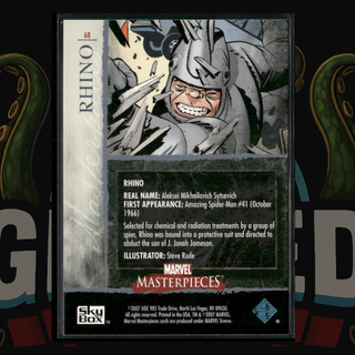 2007 UD Marvel Masterpieces Card 68 Rhino