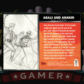 2010 Topps Star Wars Galaxy Series 5 Card 28 Asajj Ventress and Anakin