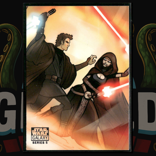 2010 Topps Star Wars Galaxy Series 5 Card 28 Asajj Ventress and Anakin