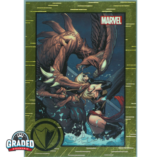 2013 MARVEL GREATEST BATTLES 76 MS. MARVEL VS. BROOD GOLD AT PSA