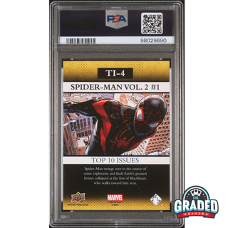 2016 Upper Deck Marvel Annual Top 10 Issues Card TI-4 Spider-Man Vol 2 #1 Miles Morales PSA 10