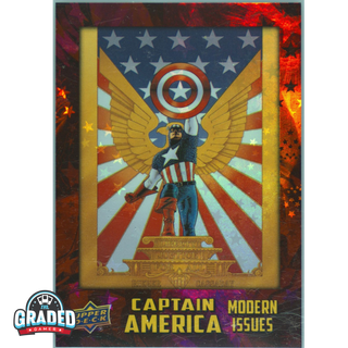 2016 UPPER DECK CAPTAIN AMERICA 75TH ANNIVERSARY 14 CAPTAIN AMERICA VOL 4 #6 RED FOIL AT PSA