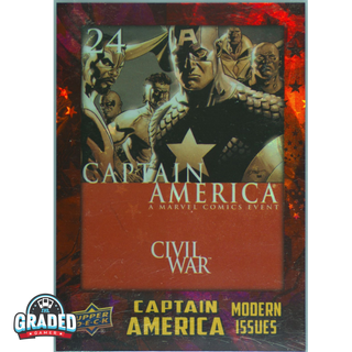 2016 UPPER DECK CAPTAIN AMERICA 75TH ANNIVERSARY 9 CAPTAIN AMERICA VOL 5 #24 RED FOIL AT PSA