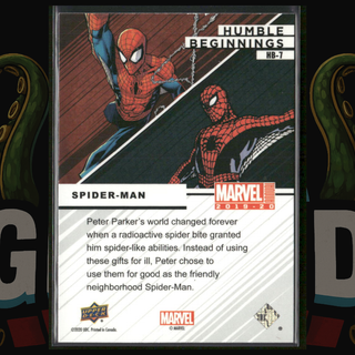 2019-20 UD Marvel Annual Humble Beginnings Card HB7 Spider-Man