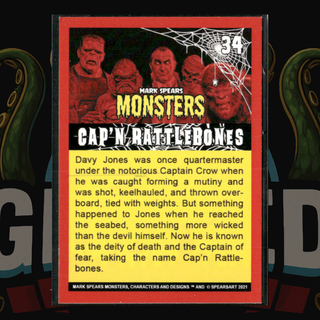 2021 Mark Spears Monsters Series 1 Card 34 Cap'n Rattlebones (Full Art)