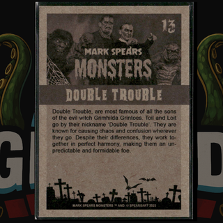 2023 Mark Spears Monsters Series 2 Card 13 Double Trouble Black & White