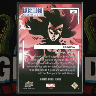 2023 UD Marvel Allegiance Avengers vs X-Men Card C71 Scarlet Witch Rainbow