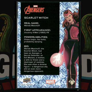 2023 UD Marvel Avengers Card 9 Scarlet Witch Wanda Maximoff
