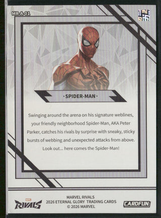 2026 Cardfun Marvel Rivals Eternal Glory Card MR-A-01 Spider-Man
