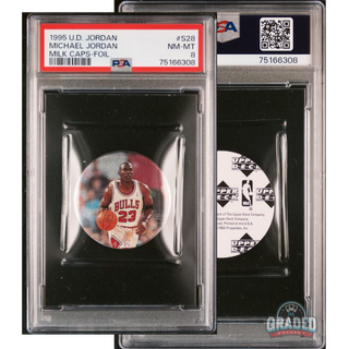 1995 UD Michael Jordan Milk Caps Pog S28 Chicago Bulls Foil PSA 8