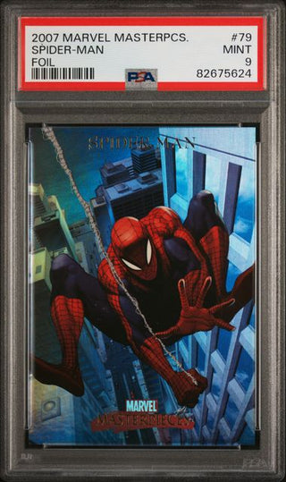 2007 Marvel Masterpieces Card 79 Spider-Man Foil PSA 9