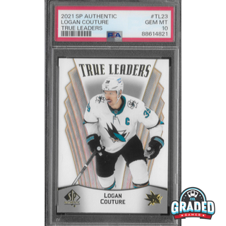 2021 SP Authentic True Leaders Card TL23 Logan Couture San Jose Sharks PSA 10