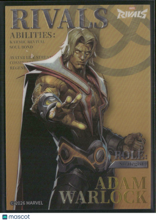 2026 Cardfun Marvel Rivals Eternal Glory Card MR-Z-26 Adam Warlock Hero Debut