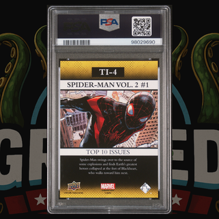 2016 Upper Deck Marvel Annual Top 10 Issues Card TI-4 Spider-Man Vol 2 #1 Miles Morales PSA 10