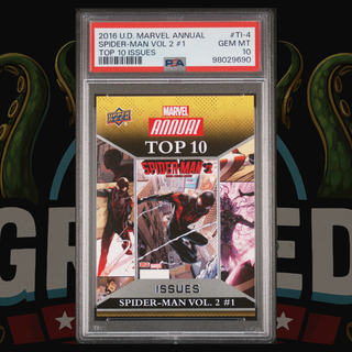 2016 Upper Deck Marvel Annual Top 10 Issues Card TI-4 Spider-Man Vol 2 #1 Miles Morales PSA 10