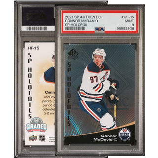 2021 SP Authentic SP Holofoil Card HF-15 Connor McDavid Edmonton Oilers PSA 9