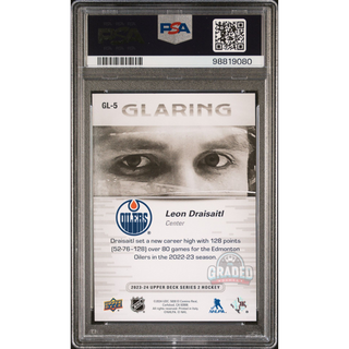 2023 Upper Deck Series 2 Glaring Card GL5 Leon Draisaitl 023/100 PSA 9