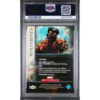 2007 Marvel Masterpieces Card 90 Wolverine Foil PSA 10