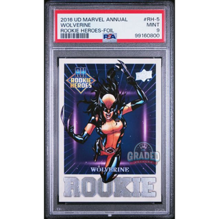 2016 UD Marvel Annual Rookie Heroes Card RH-5 X-23 Wolverine Silver PSA 9