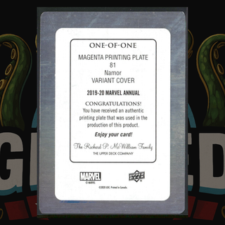 2020 UD Marvel Annual Card 81 Namor Variant Cover Printing Plate Magneta