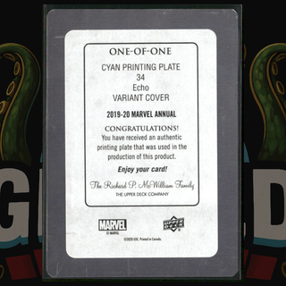 2019-20 UD Marvel Annual Card 34 Echo Printing Plate Cyan