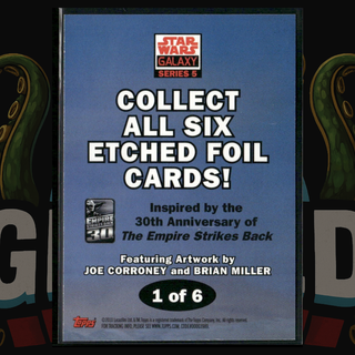 2010 Topps Star Wars Galaxy 5 Etched Foil Card 1 Luke Skywalker Han Solo Joe Corroney