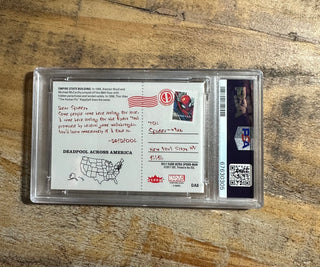 2017 Fleer Ultra Spider-Man Deadpool Across America DA8 Empire State Building Silver Web PSA 10