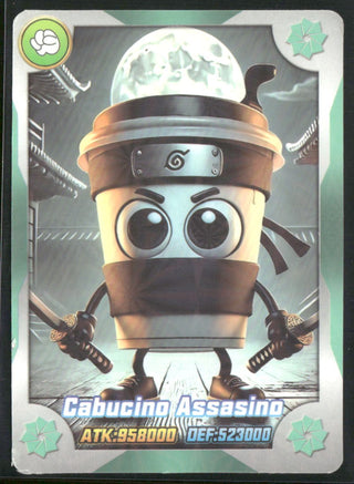 Tung Tung Tung Sahur (Italian Brainrot) Card Cabucino Assassino (Green Back)