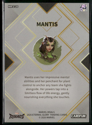 2026 Cardfun Marvel Rivals Eternal Glory Card MR-Z-20 Mantis Hero Debut