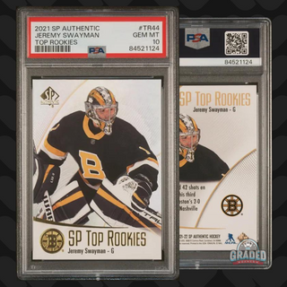 2021 SP Authentic Top Rookies TR44 Jeremy Swayman Boston Bruins PSA 10