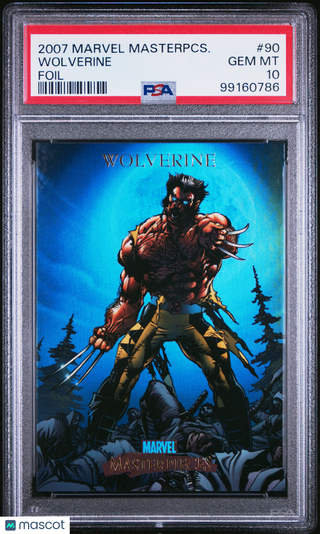 2007 Marvel Masterpieces Card 90 Wolverine Foil PSA 10